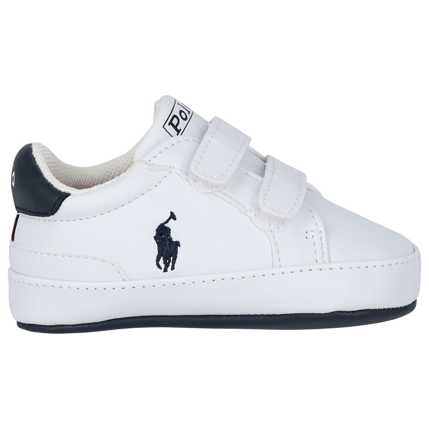 Baby Boys White Logo Trainers, 1, hi-res image number null