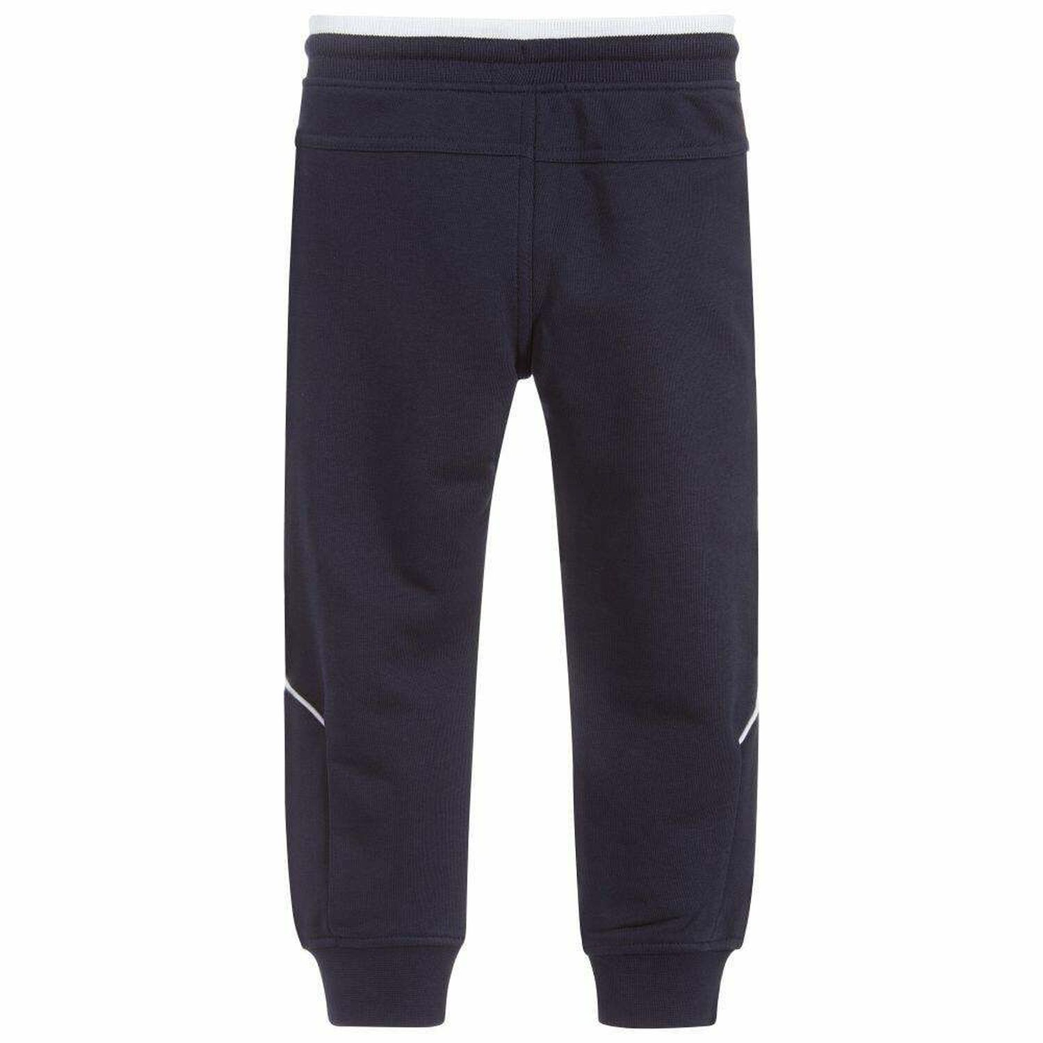 Boys Navy Blue Logo Joggers, 1, hi-res