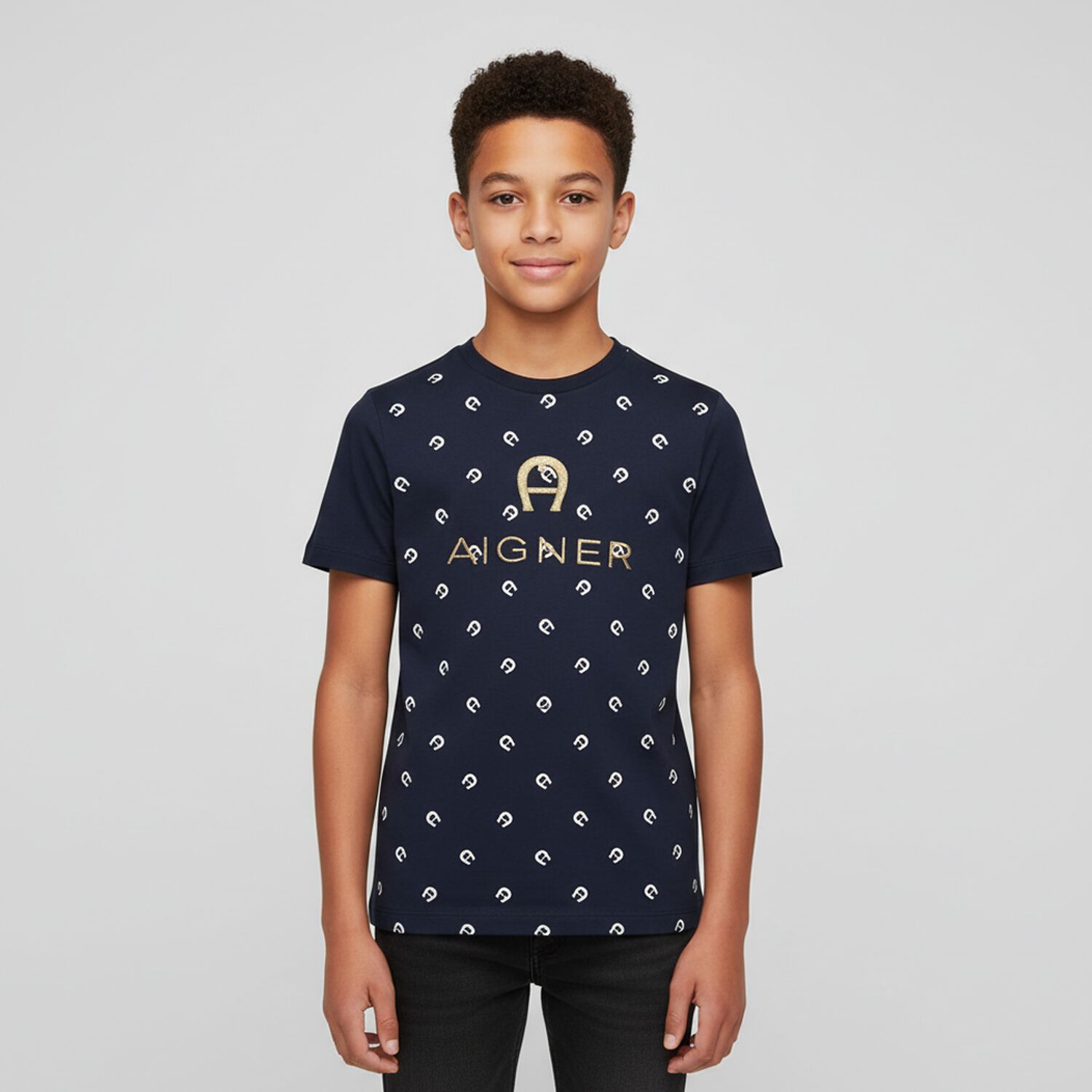 Boys Navy Blue Logo T-Shirt, 1, hi-res