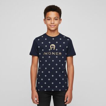 Boys Navy Blue Logo T-Shirt