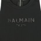 Girls Black Logo Dress, 1, hi-res