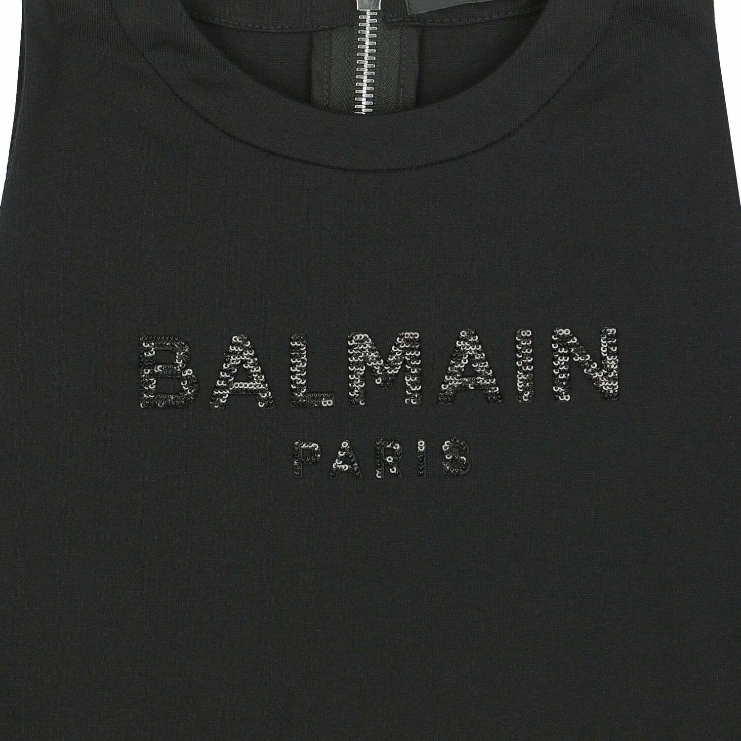 Girls Black Logo Dress, 1, hi-res