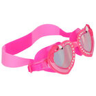 Girls Pink Heart Swimming Goggles, 1, hi-res