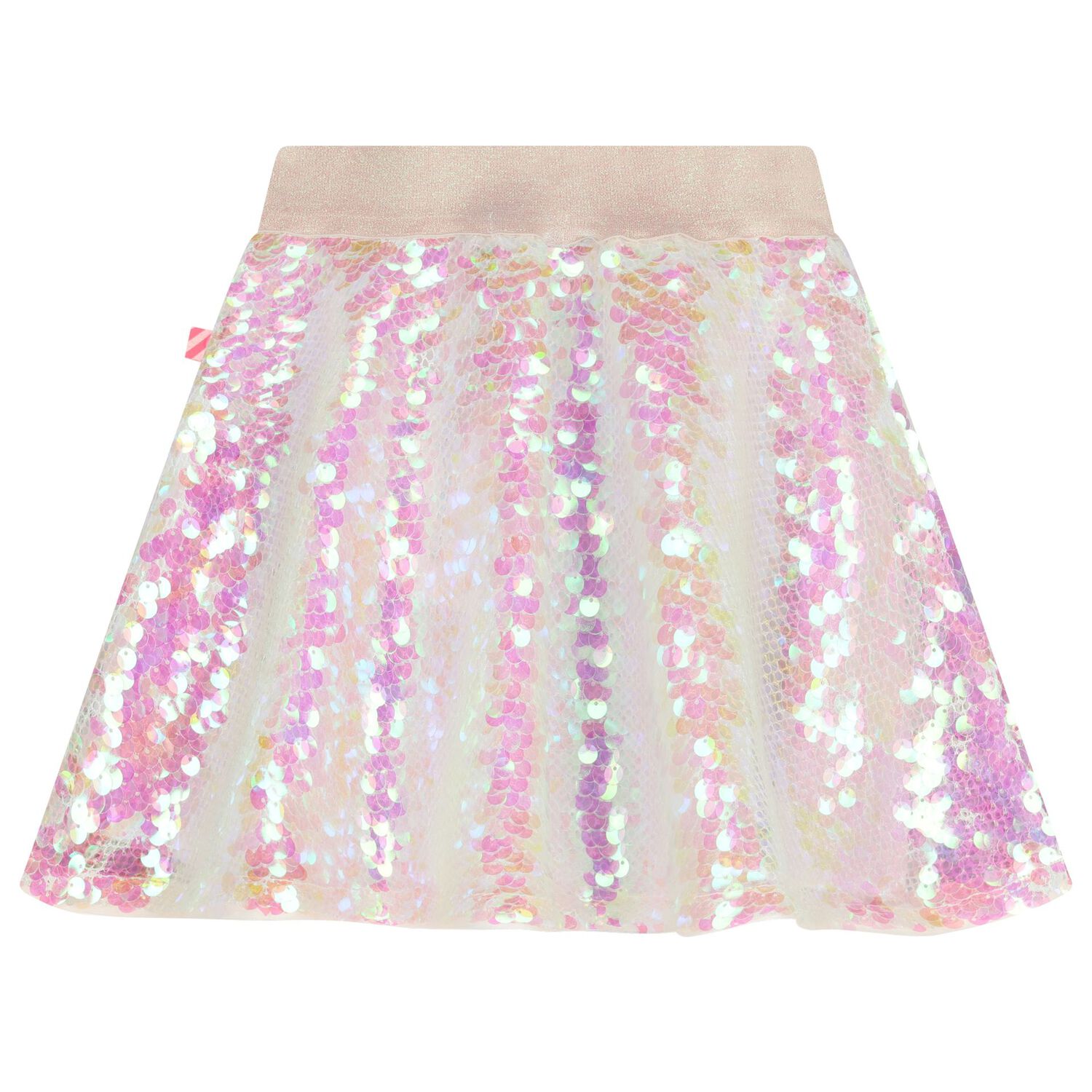 Girls Pink Iridescent Sequin Skirt, 1, hi-res