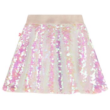 Girls Pink Iridescent Sequin Skirt