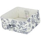 Ivory & Navy Blue Toile De Jouy Baby Accessory Basket, 1, hi-res