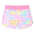 Girls White & Pink Logo Shorts, 1, hi-res