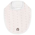 Baby Girls White & Pink Logo Bib, 3, hi-res