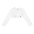 Younger Girls White Knitted Cardigan, 1, hi-res
