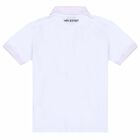 Boys White Thunderbolt Printed Polo, 1, hi-res