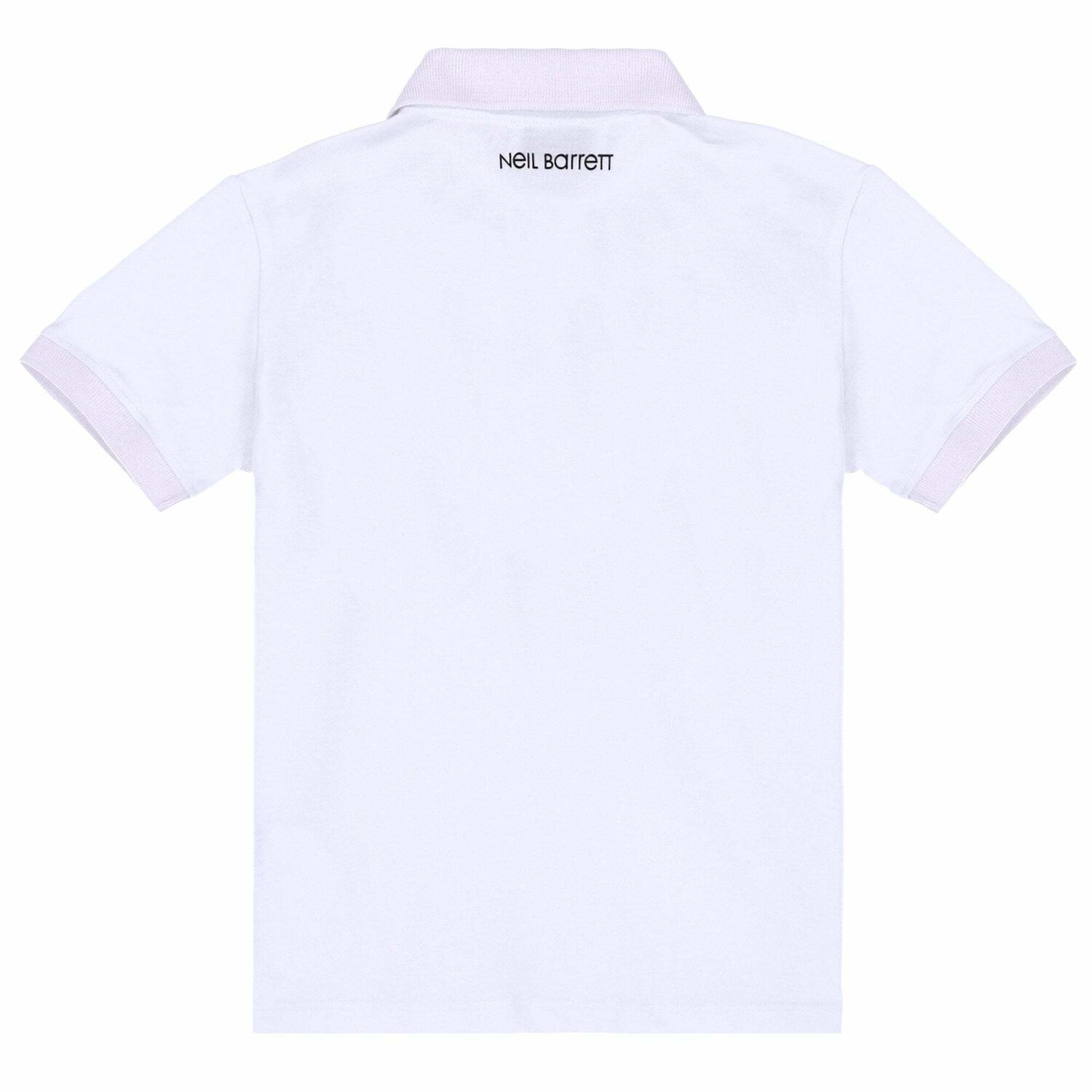 Boys White Thunderbolt Printed Polo, 1, hi-res