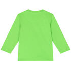 Younger Boys Green Logo Long Sleeve Top, 3, hi-res