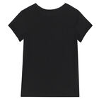 Girls Black Logo T-Shirt, 1, hi-res