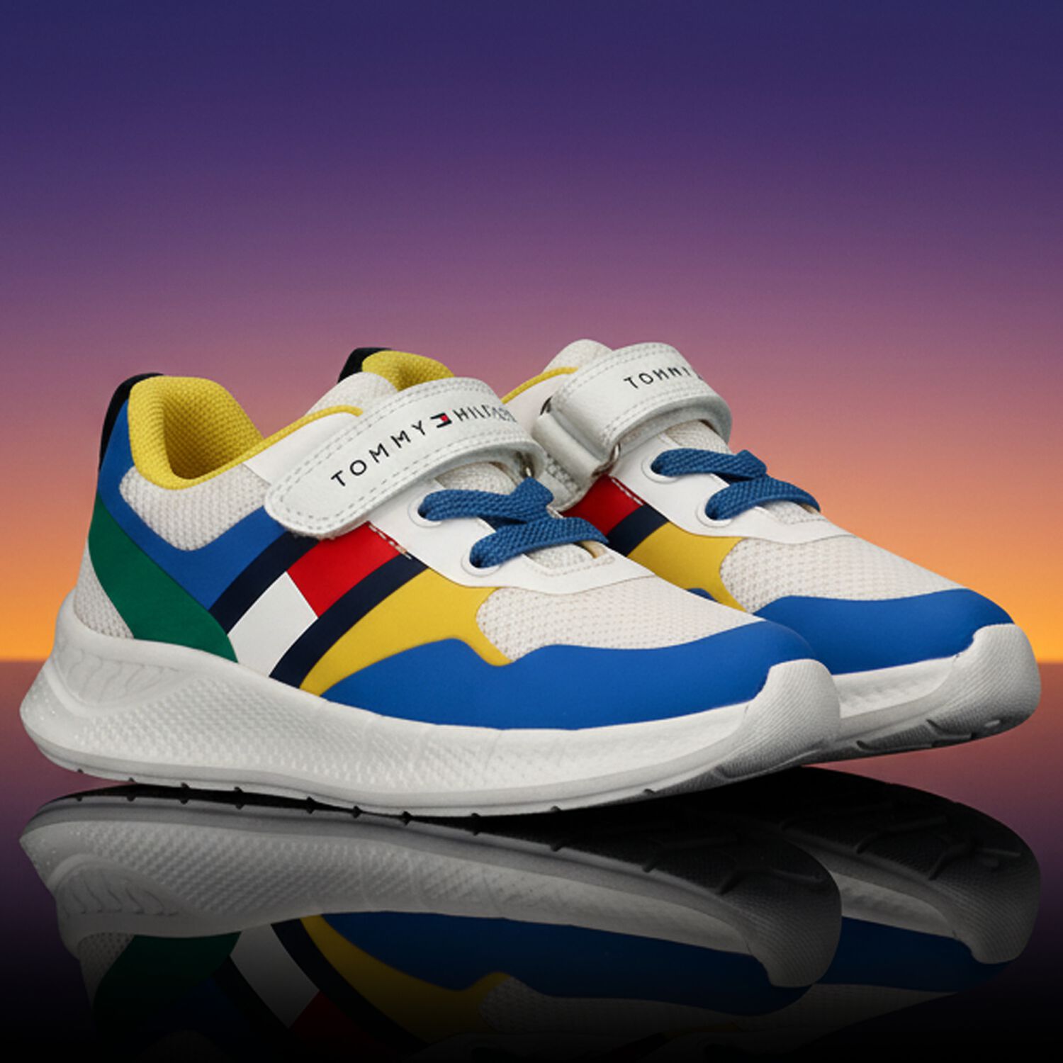 Boys Multi-Coloured Logo Trainers, 2, hi-res
