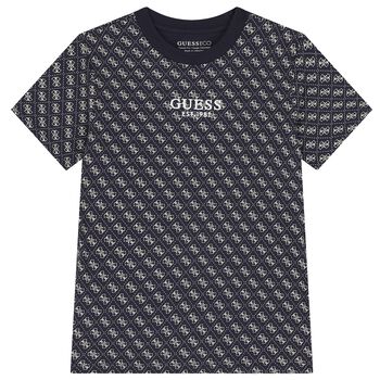 Boys Navy Blue Logo T-Shirt