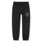 Boys Black Logo Joggers, 1, hi-res
