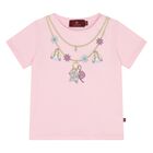 Younger Girls Pink Necklace Logo T-Shirt, 1, hi-res