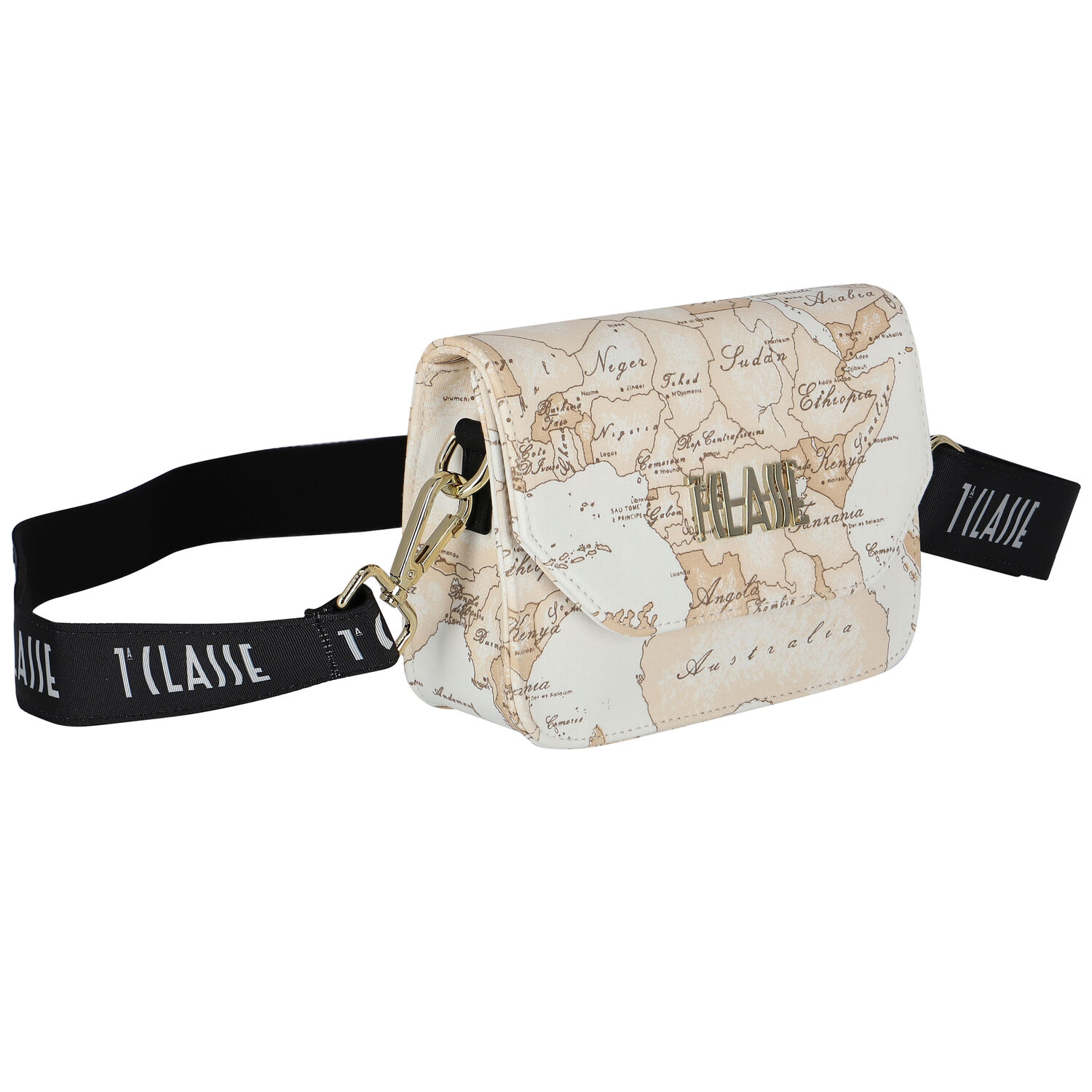 Girls Beige Geo Map Logo Handbag, 2, hi-res