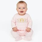 Baby Girls Pink & Gold Logo Babygrow, 2, hi-res