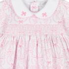  Baby Girls White & Pink Delicate Blooming Bow Dress Set, 1, hi-res