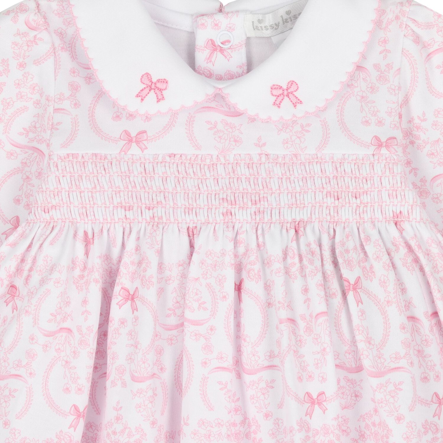  Baby Girls White & Pink Delicate Blooming Bow Dress Set, 1, hi-res