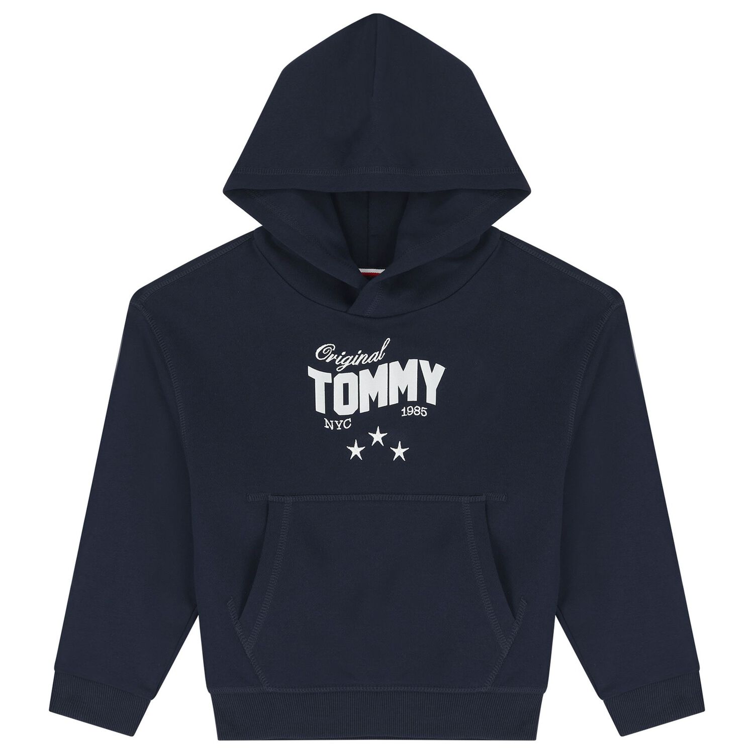 Girls Navy Blue Logo Hooded Top, 1, hi-res