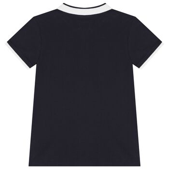 Boys Navy Blue Teddy Bear Polo Shirt