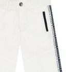 Boys White Logo Shorts, 1, hi-res