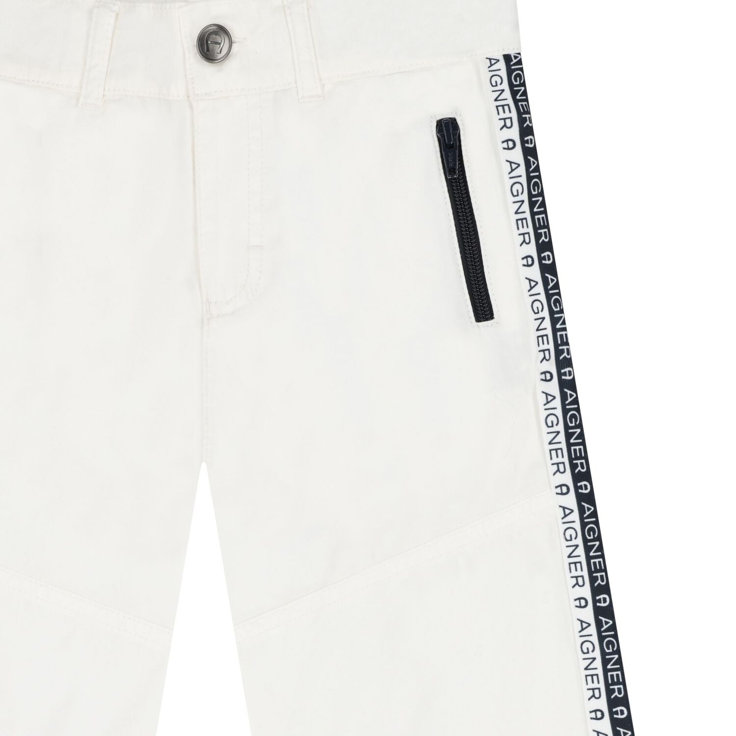 Boys White Logo Shorts, 1, hi-res