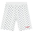 Boys White & Navy Blue Logo Shorts, 1, hi-res