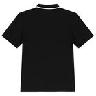 Boys Black Logo Polo Shirt, 3, hi-res
