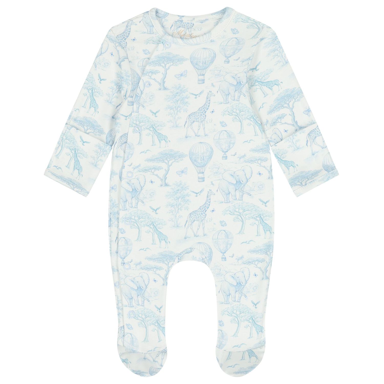Baby Boys White & Blue Africa Babygrow Gift Set, 1, hi-res
