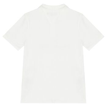 Boys White Logo Polo Shirt