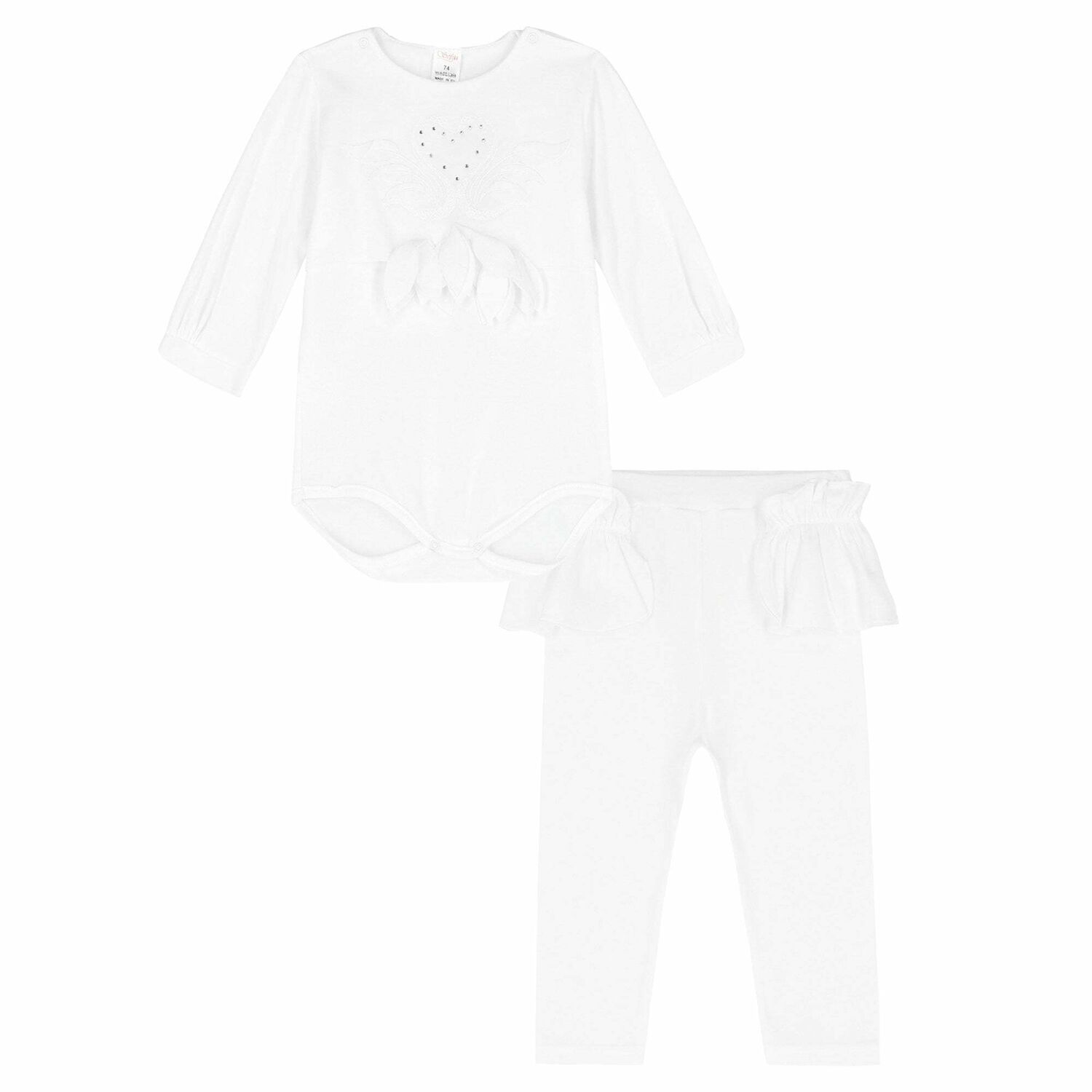 Baby Girls White Leggings Set, 1, hi-res