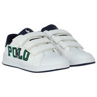 Boys White Logo Trainers, 1, hi-res