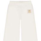 Girls Ivory Logo Trousers, 1, hi-res