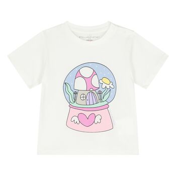 Younger Girls White Logo T-Shirt