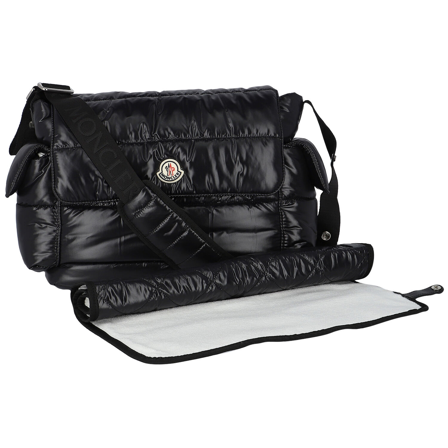 Black Logo Baby Changing Bag, 1, hi-res