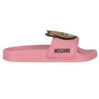 Girls Pink Teddy Bear Logo Sliders, 1, hi-res