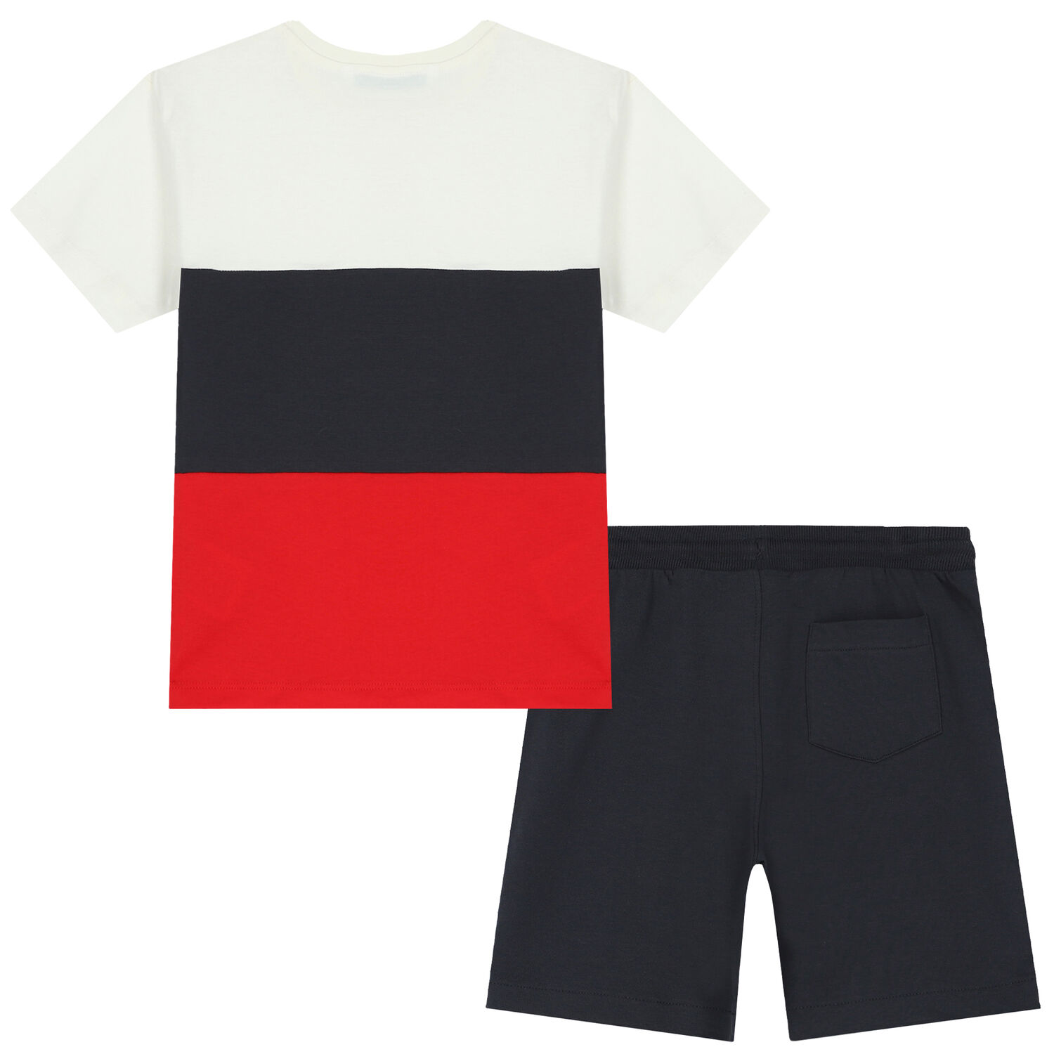 Boys Ivory, Grey & Red Shorts Set, 1, hi-res