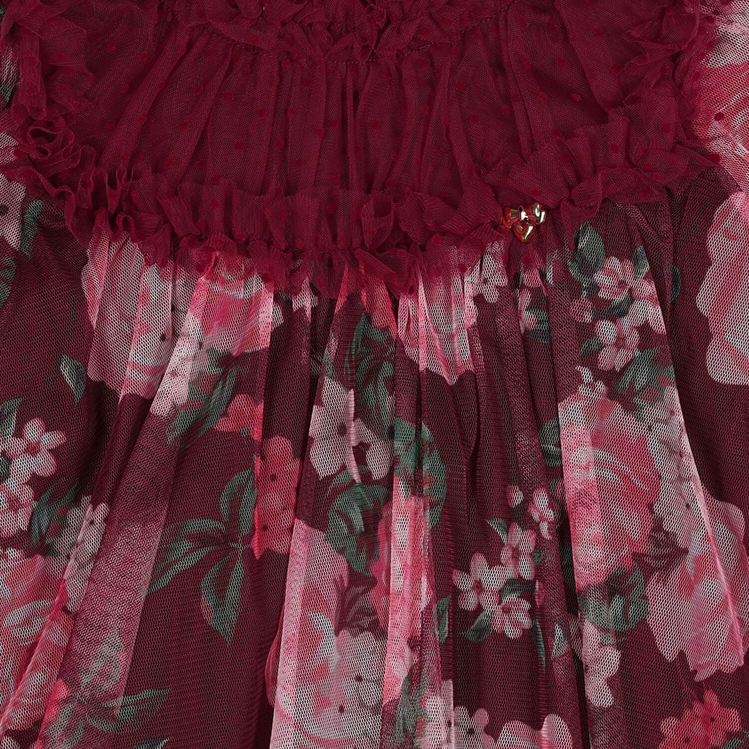 Baby Girls Red Floral Tulle Nadiya Dress, 1, hi-res