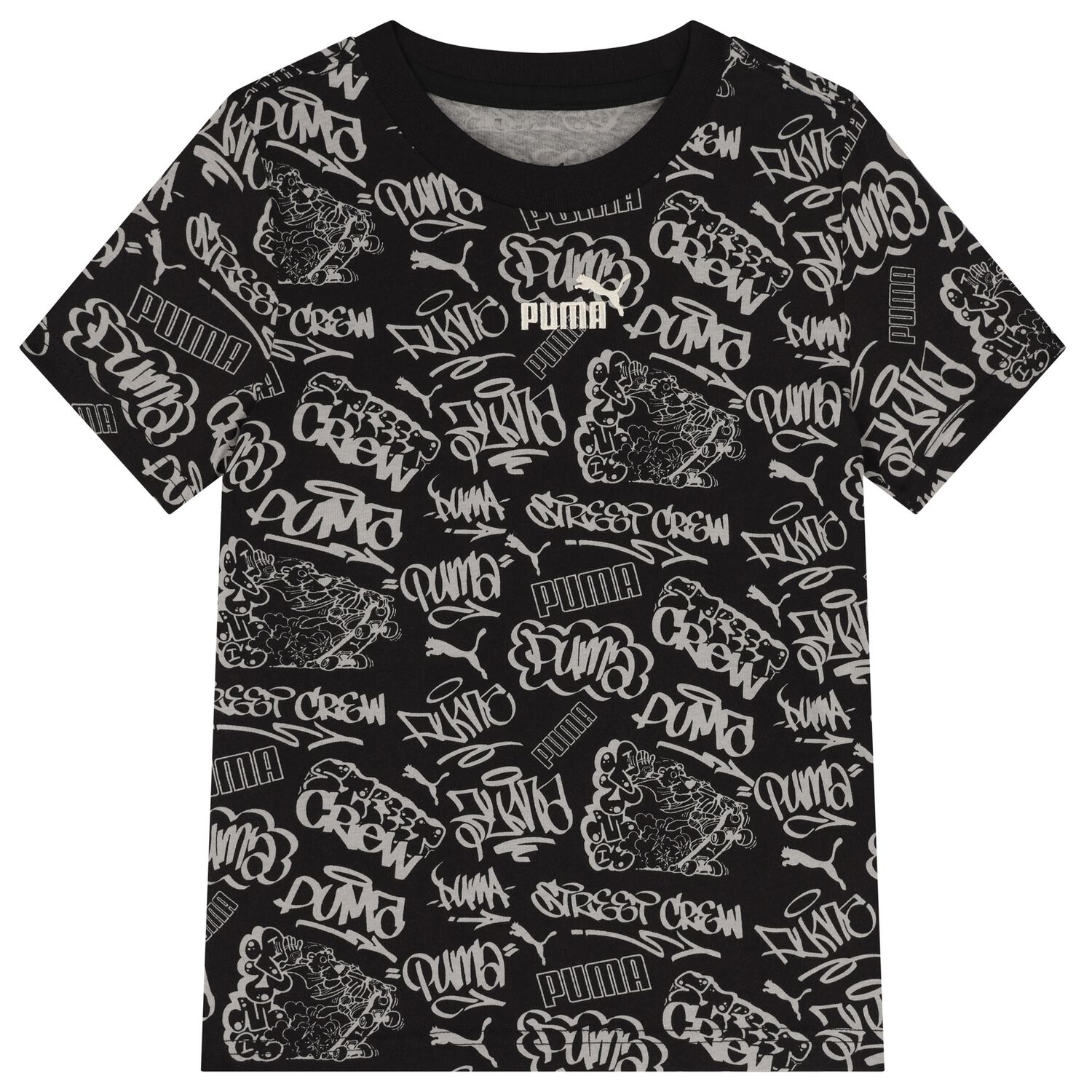 Boys Black Logo T-Shirt, 1, hi-res
