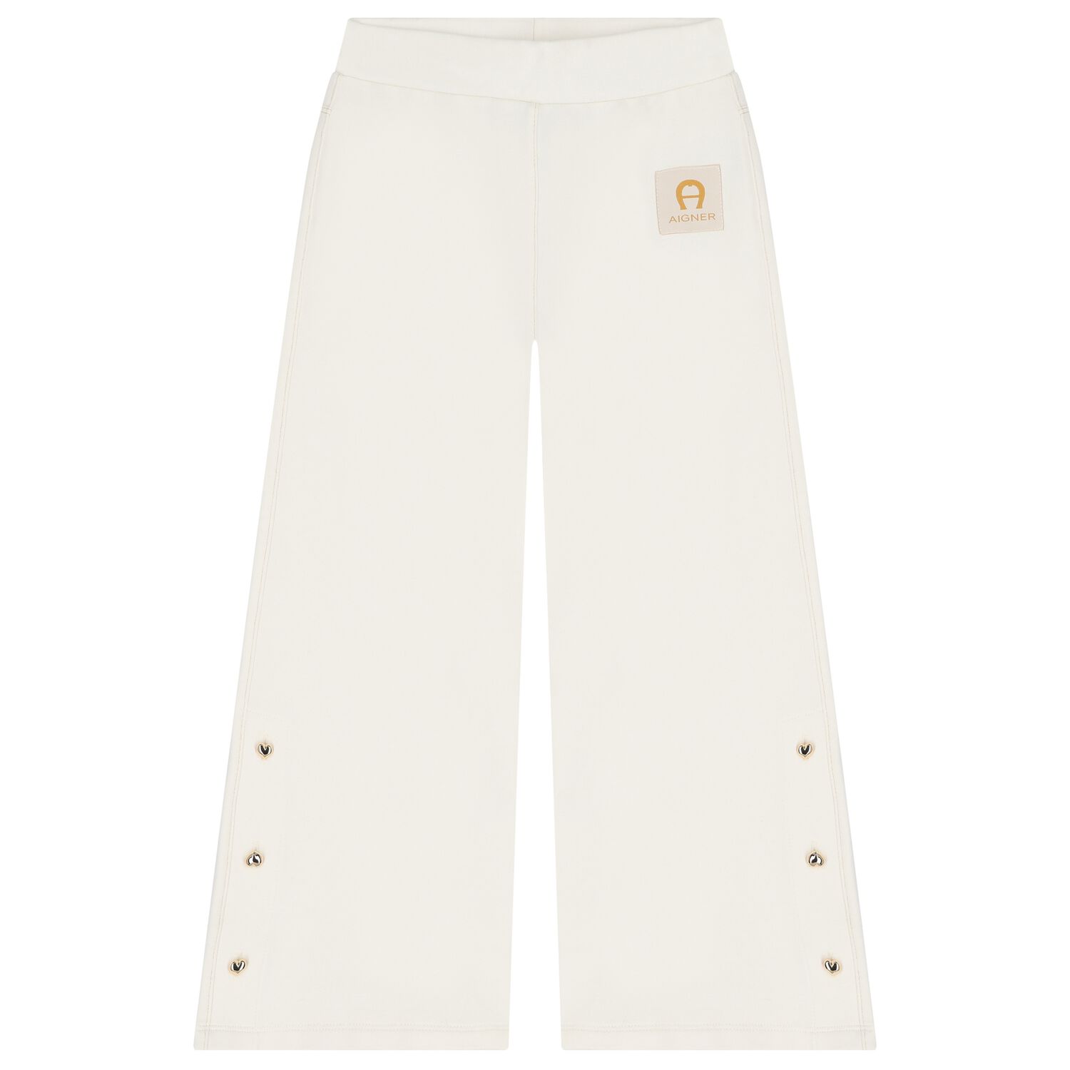 Girls Ivory Logo Trousers, 1, hi-res