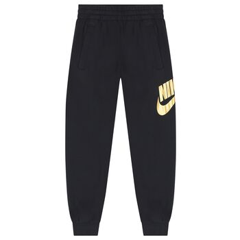 Nike Kids Boys Black & Gold Logo Joggers, 1 Boys Black & Gold Logo Joggers