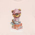 Younger Girls Pink Teddy Bear Dress, 1, hi-res