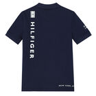 Boys Navy Logo Polo Shirt, 1, hi-res
