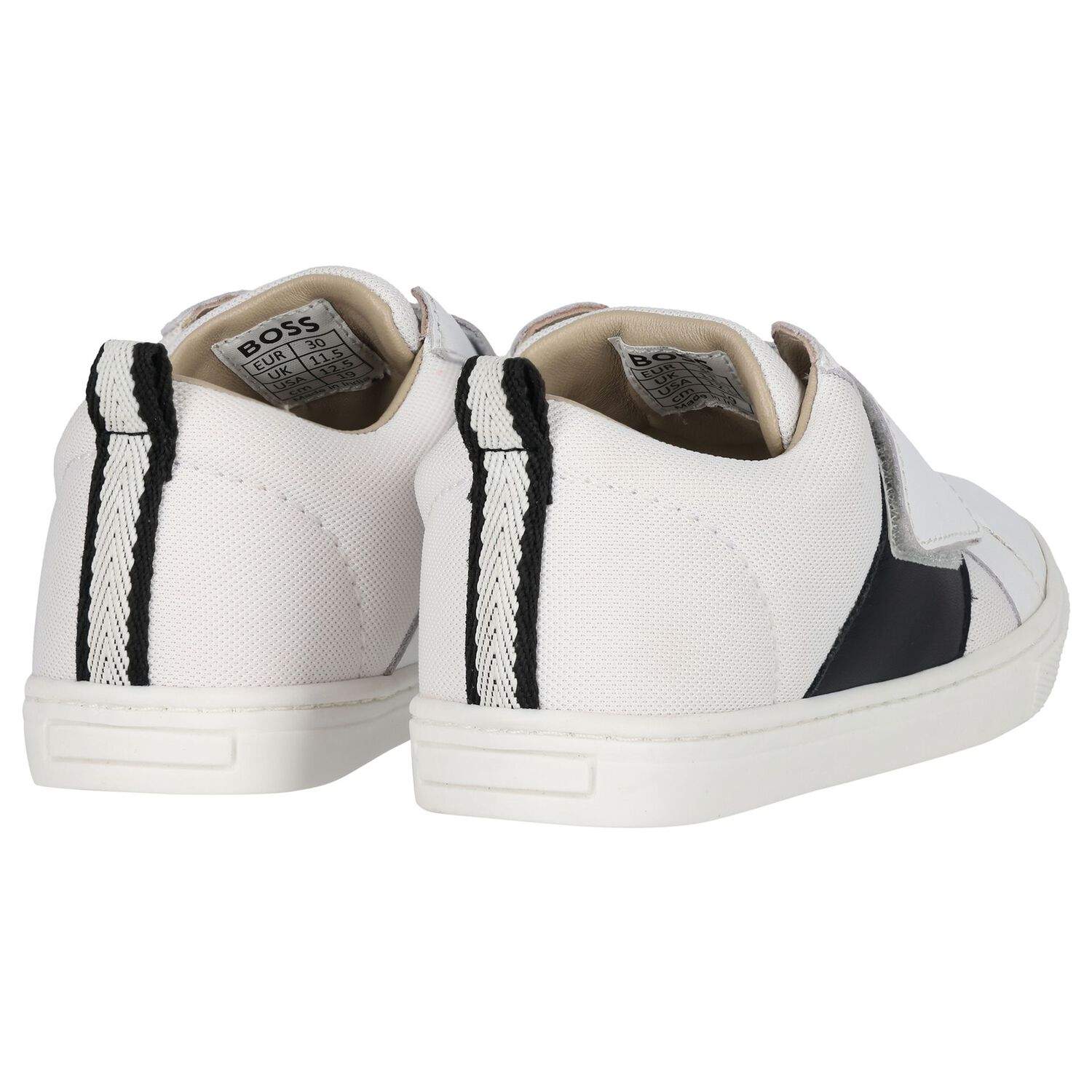 Boys White Logo Trainers, 2, hi-res image number null