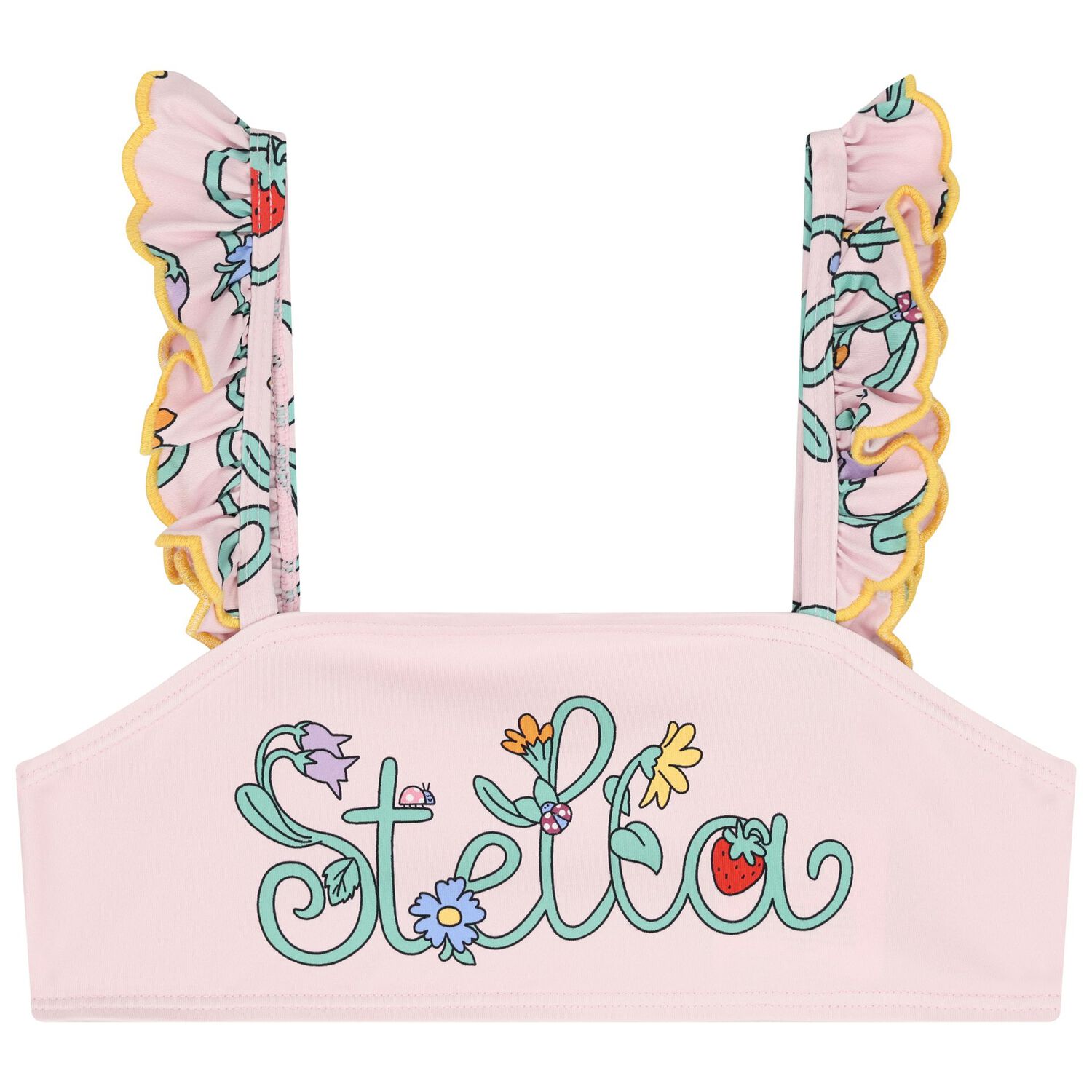 Girls Pink Logo Flower Bikini, 1, hi-res