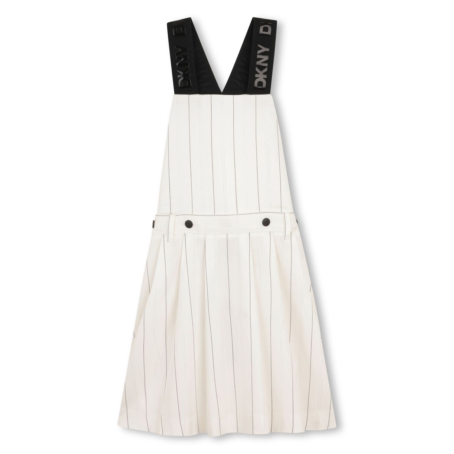 Girls Ivory Pinstripe 2 in 1 Pinafore Dress, 1, hi-res