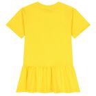 Girls Yellow Teddy Bear Logo Dress, 6, hi-res